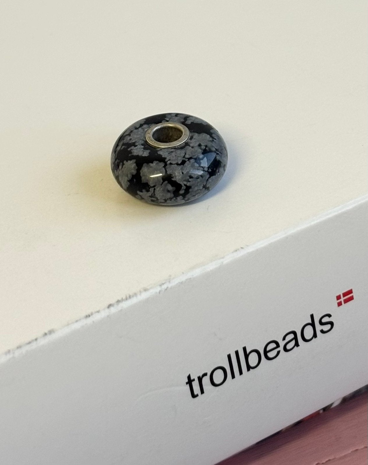 Trollbeads Sneeuwvlok Obsidiaan, Ophalen, Zo goed als nieuw, Trollbeads
