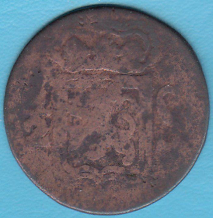 Nederlands-Indië 1/2 Stuiver 1819, Scho. 671 in munthouder, Postzegels en Munten, Munten | Nederland, Ophalen of Verzenden, Vóór koninkrijk