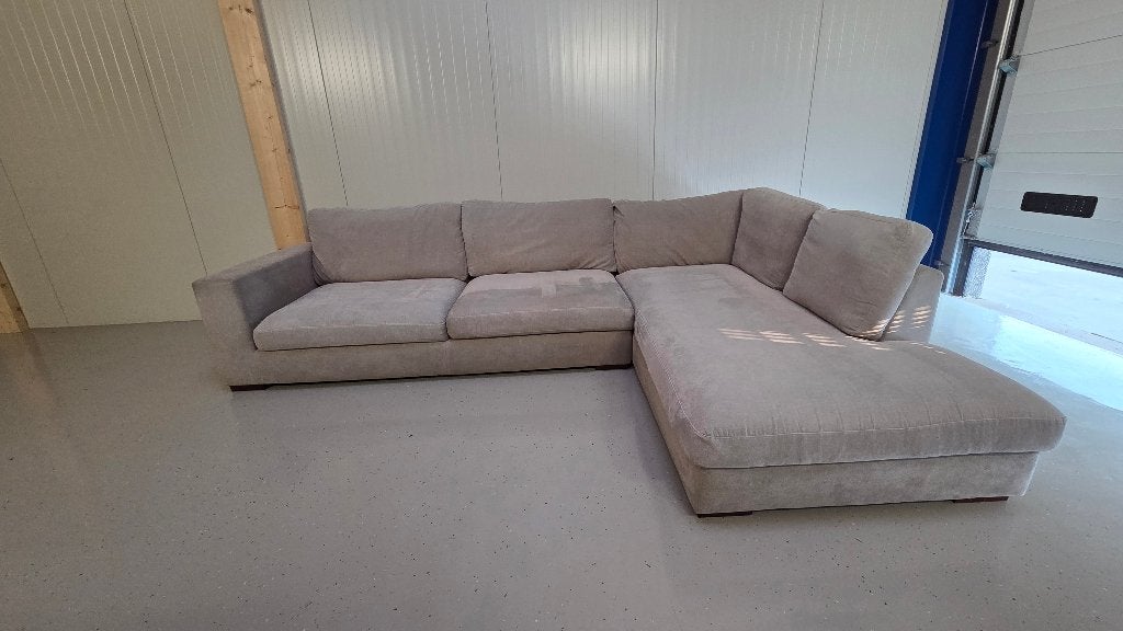 GRATIS BEZORGING - Grote Chille Hoekbank Grijs, Gebruikt, Hoekbank, 300 cm of meer, Ophalen of Verzenden