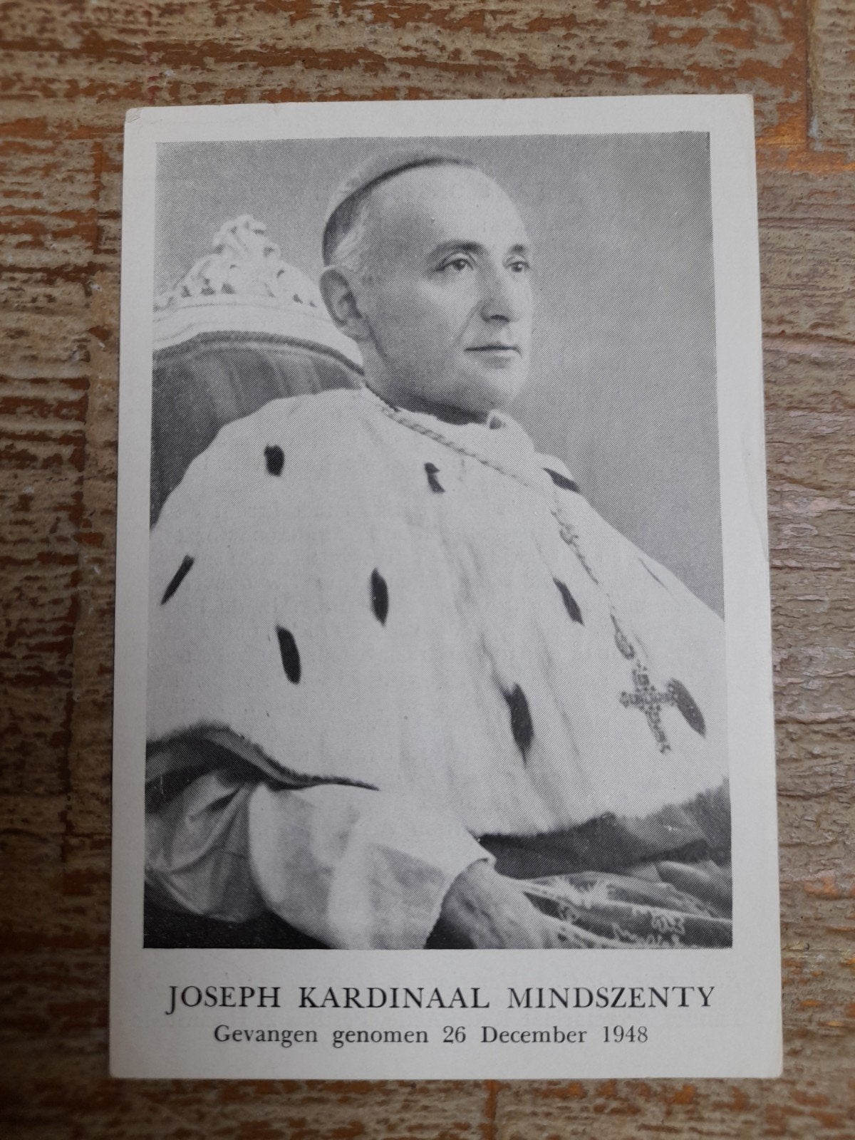 prentje van Joseph Kardinaal Mindszenty Hongarije 1948, Ophalen of Verzenden, Gebruikt, Kaart of Prent