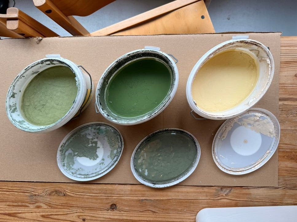 Little green verf - brillux 1L sage green stock mid green, Ophalen, Gebruikt, Verf, Minder dan 5 liter