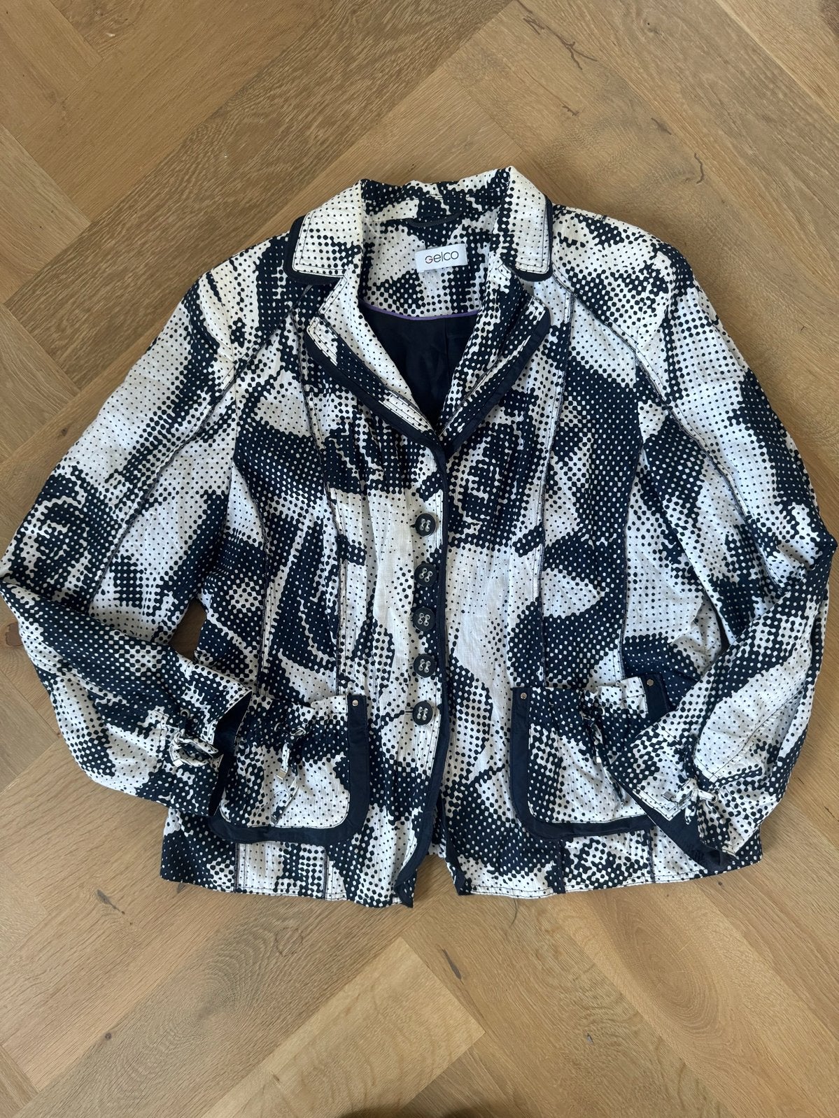 Gelco Blazer / Jasje Maat 44/XL - Zwart/Wit Patroon, Zwart, Maat 42/44 (L), Nieuw, Ophalen of Verzenden