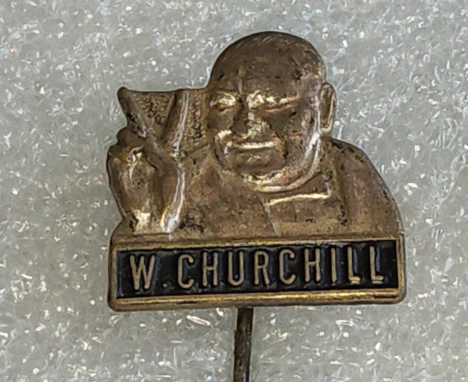 Vintage Speldje W. Churchill, Verzamelen, Ophalen of Verzenden, Gebruikt, Overige onderwerpen, Speldje of Pin