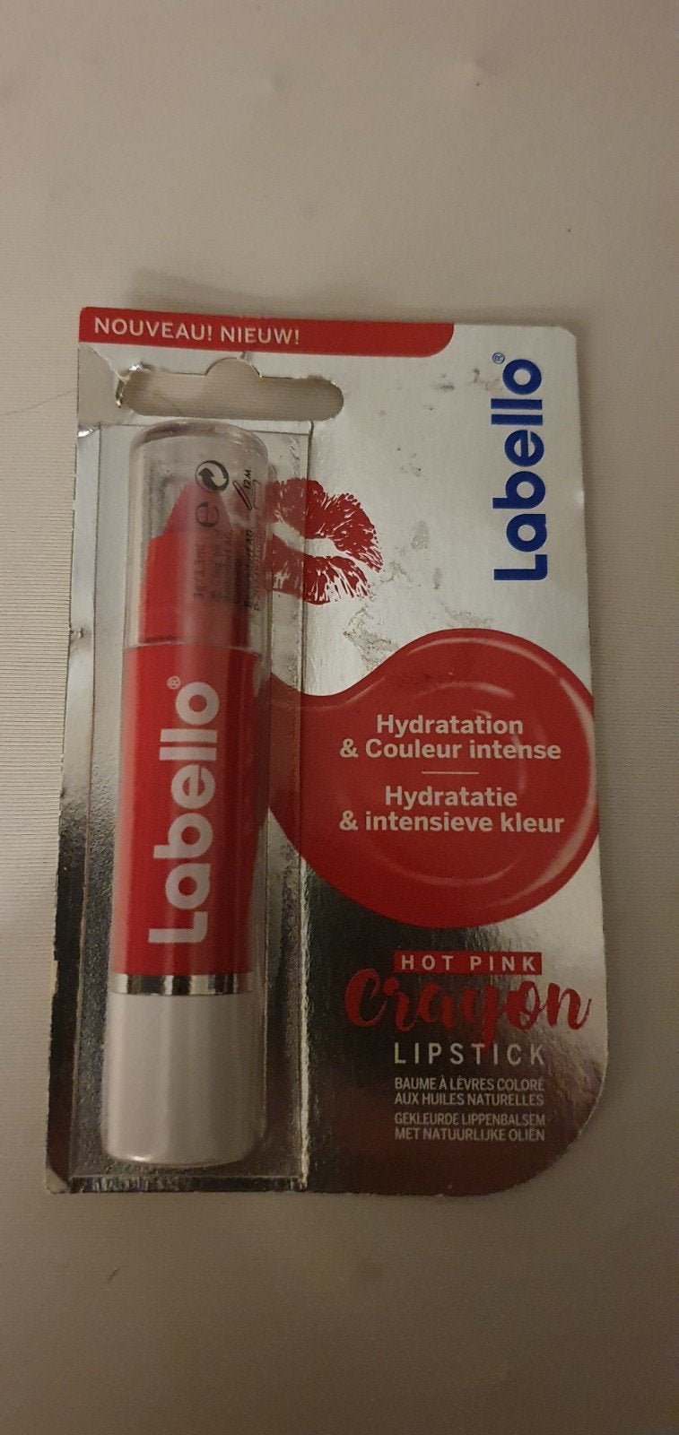 Nieuwe Labello Crayon Lipstick Hot Pink - Hydraterend, Verzenden, Nieuw, Overige typen