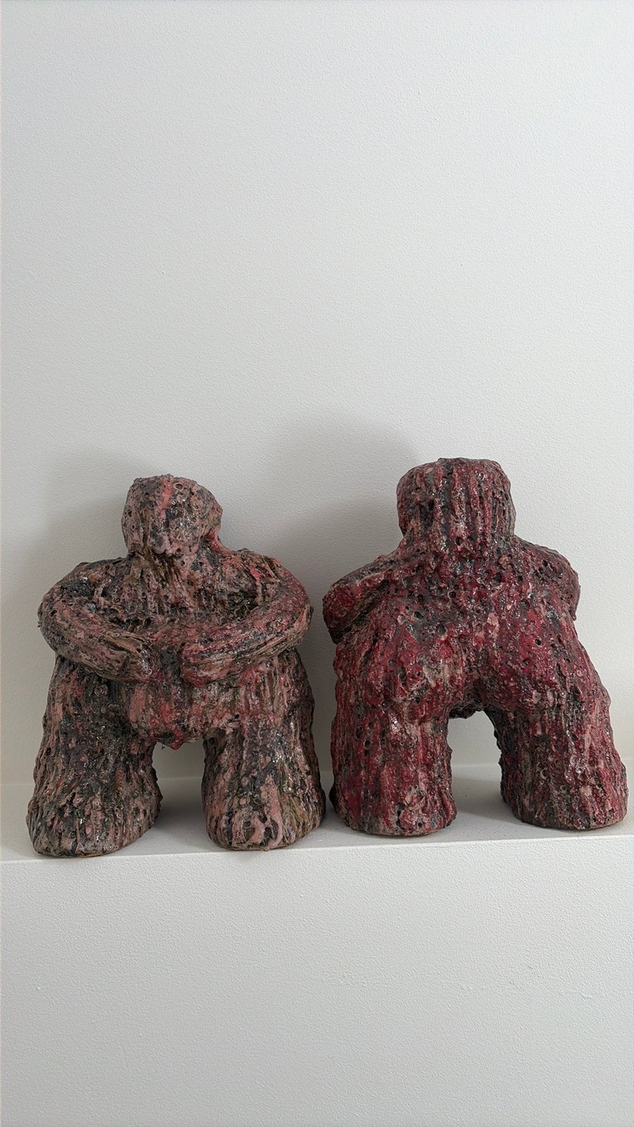 Keramiek beelden twee stuks / abstracte kunst / figuratief, Tuin en Terras, Tuinbeelden, Overige materialen, Ophalen of Verzenden