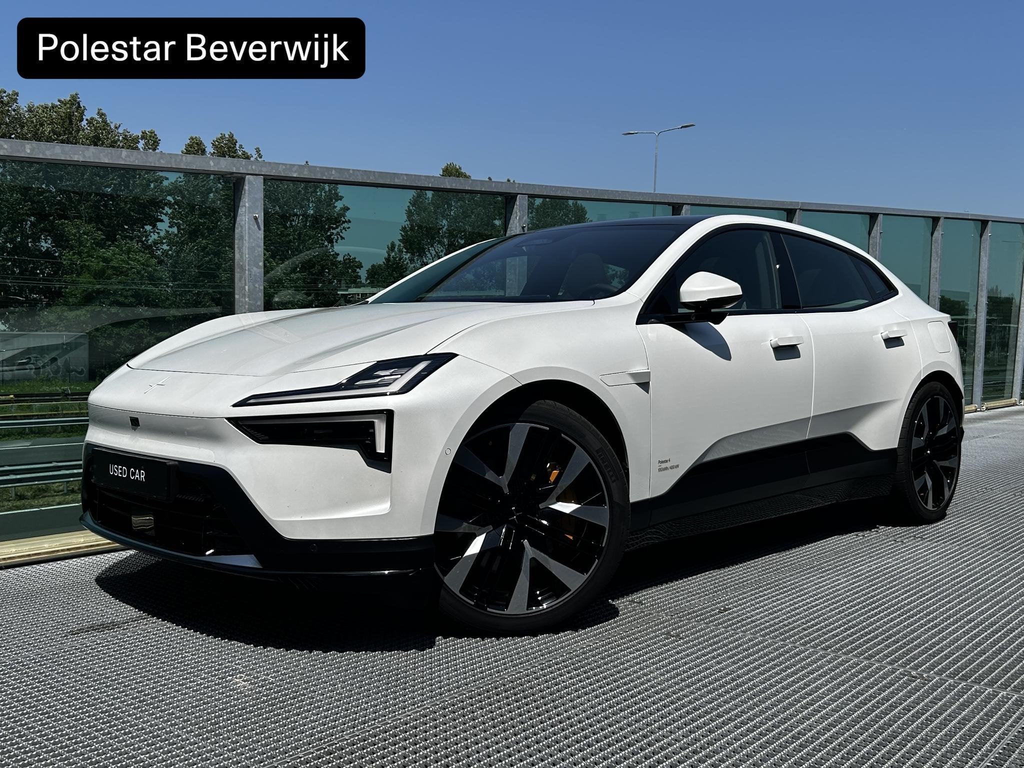 Polestar 4 Long Range Dual motor Performance Prime 100 kWh E, Auto's, Polestar, Automaat, Stof, Wit, Origineel Nederlands