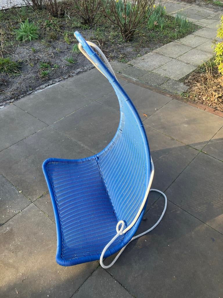 Blauwe hangstoel van ikea, Huis en Inrichting, Ophalen, Kunststof, Gebruikt, Blauw