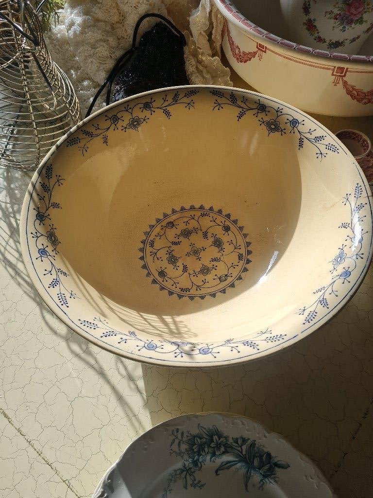 Antieke beboterde schaal Boch, Ophalen of Verzenden