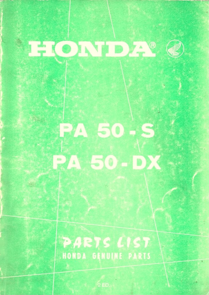 Honda PA50 S Honda PA50 DX parts list (1275z) bromfiets, Verzenden, Zo goed als nieuw