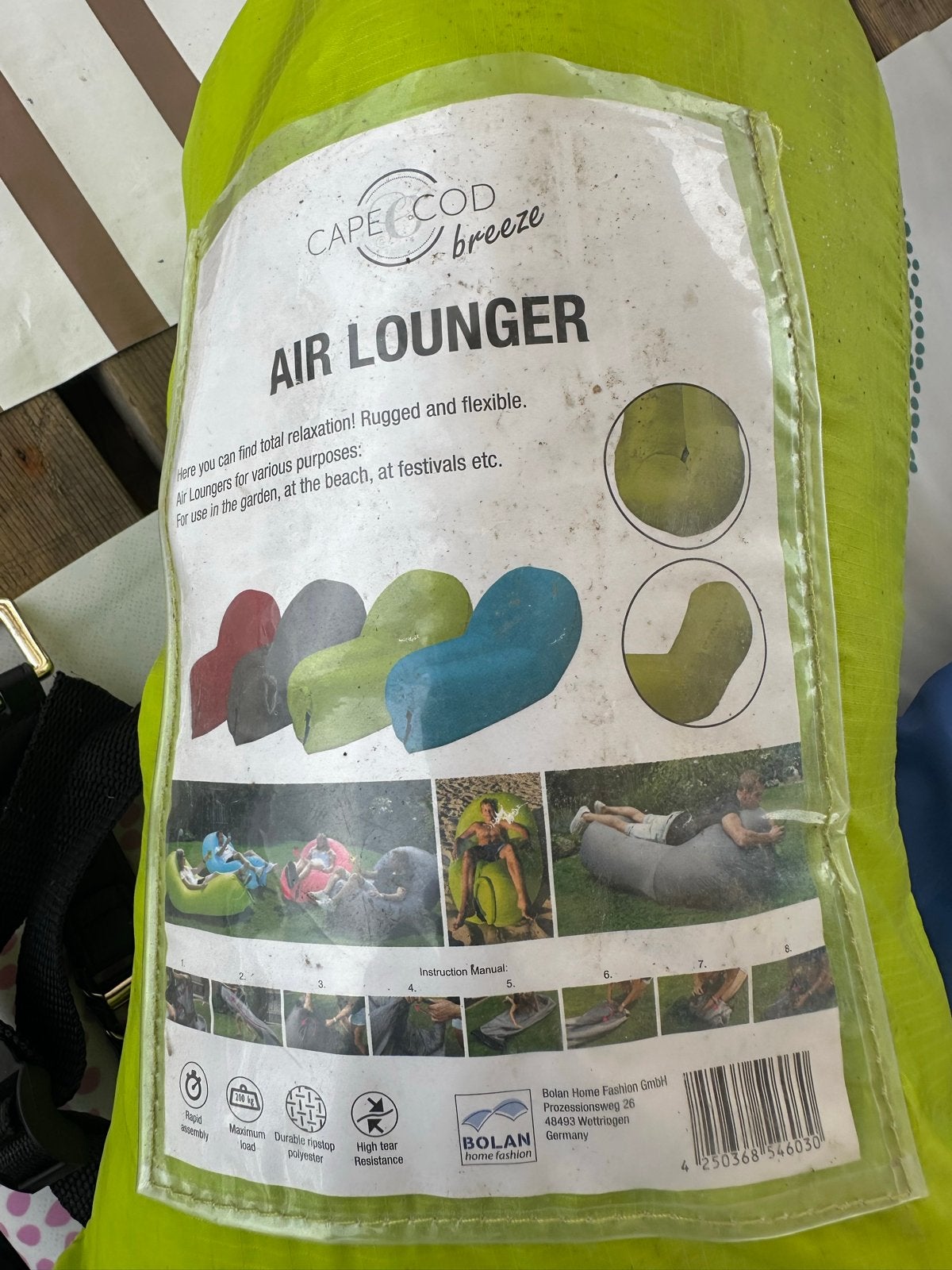Comfortabele Air Lounger - Ideaal voor buiten!, Ophalen of Verzenden, Nieuw, Groen, Zitzak