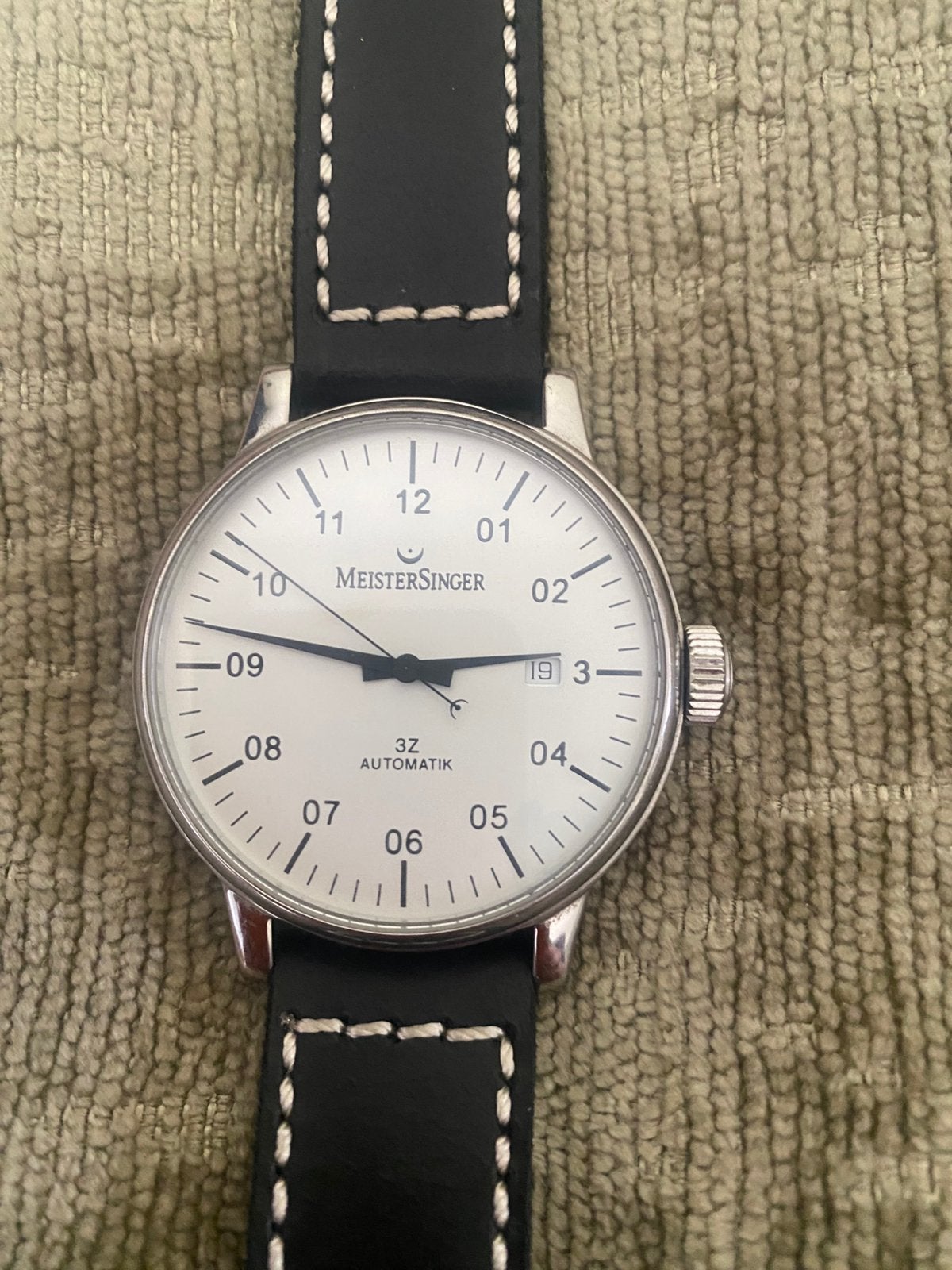 Originele Meistersinger Heren horloge, Sieraden, Tassen en Uiterlijk, Horloges | Heren, Leer, Staal, Polshorloge, Zo goed als nieuw