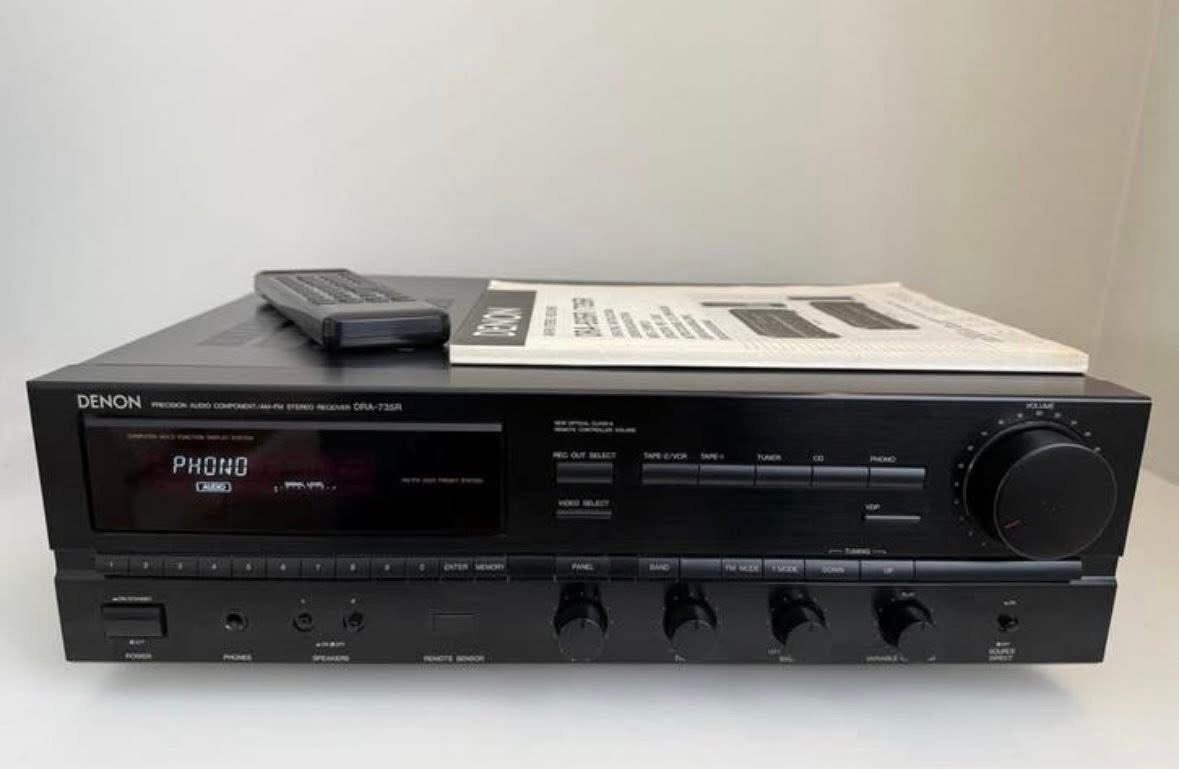 Denon DRA-735R stereo receiver met RC-136 afstandsbediening, Ophalen of Verzenden, Zo goed als nieuw, Denon