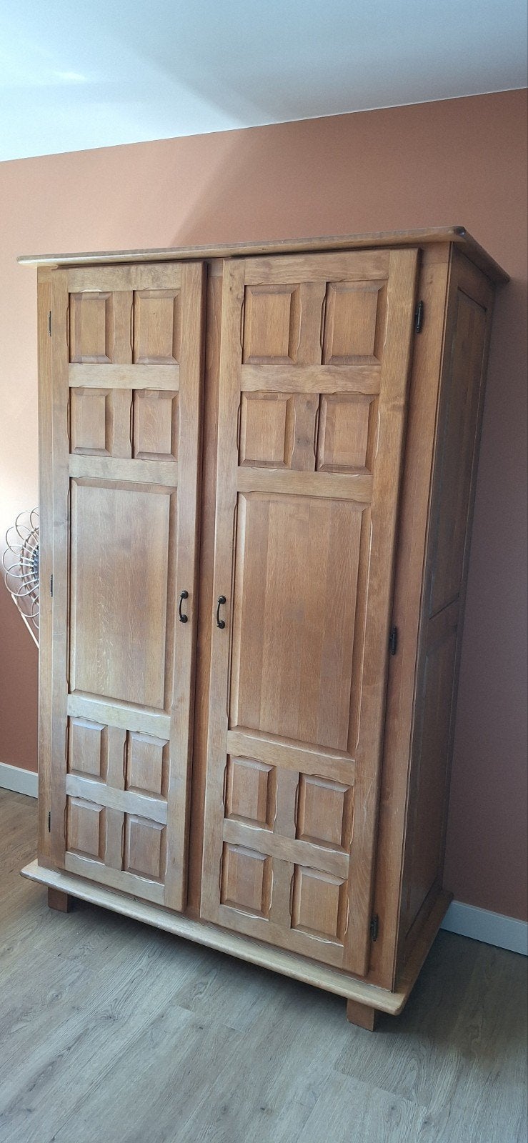 Teakhouten Kledingkast, Huis en Inrichting, Kasten | Kledingkasten, Ophalen, Met deur(en), Gebruikt, 100 tot 150 cm