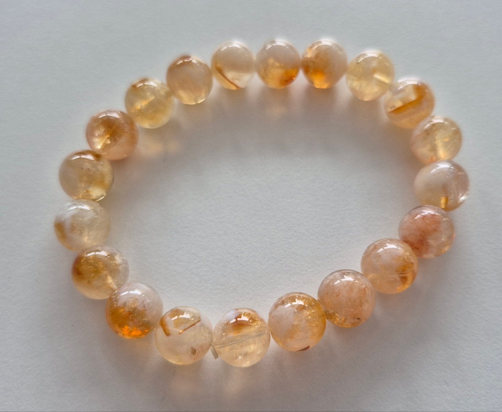 Citrien citrin chakra armband mooie steen en pasvorm origine, Ophalen of Verzenden, Zo goed als nieuw, Geel