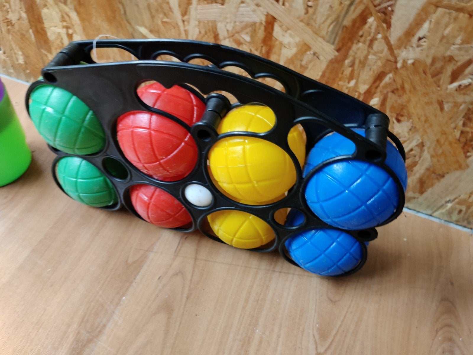 Boccia/Bocce set met 8 ballen en 1 witte bal, Ophalen of Verzenden, Gebruikt
