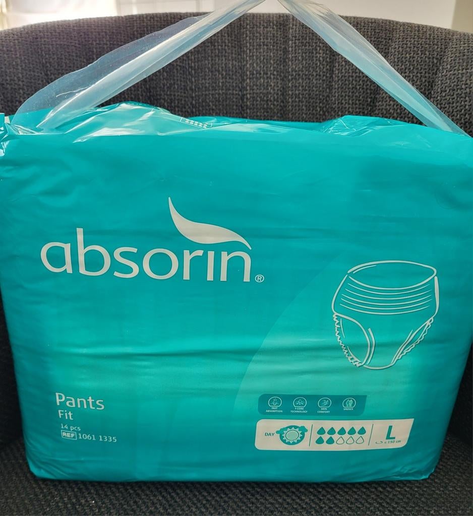 Absorin pants maat L .  Incontinentie materiaal, Ophalen of Verzenden, Nieuw