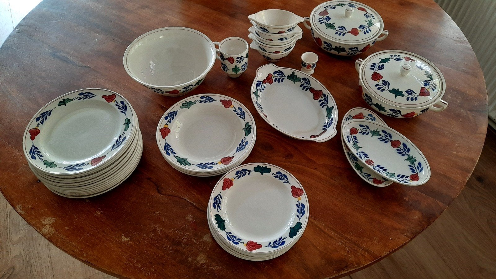 39-delige Boerenbont servies set - Boch, Ophalen, Gebruikt, Landelijk/Boerenbont, Royal Boch