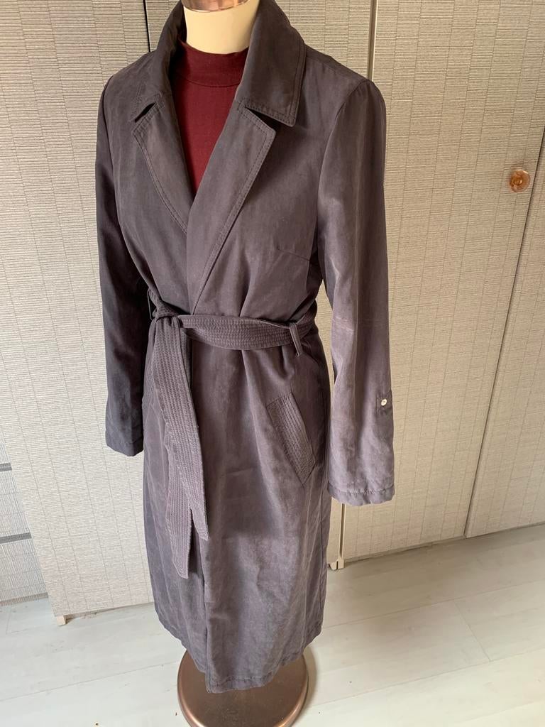 Antracietgrijze trenchcoat maat 38, Kleding | Dames, Ophalen of Verzenden, Zo goed als nieuw, Maat 38/40 (M), Rood