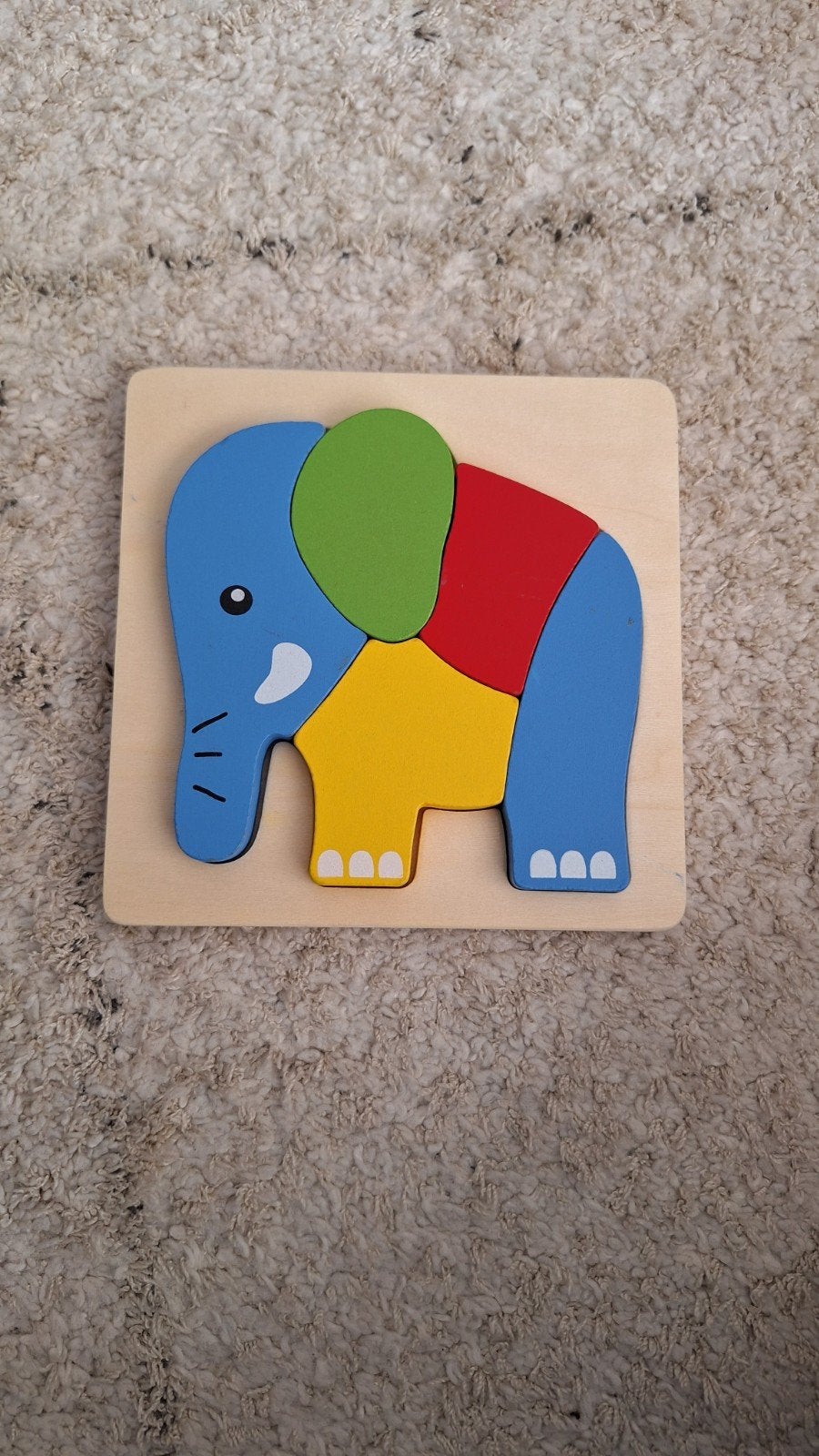 Houten olifant puzzel voor kinderen, 2 tot 4 jaar, Gebruikt, Ophalen of Verzenden, Van hout