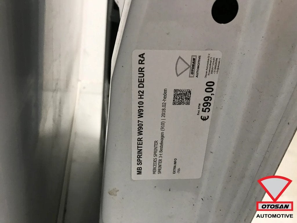 Mercedes Sprinter W907 W910 H2 Deur Portier Rechts Achter Or, Auto-onderdelen, Gebruikt, Mercedes-Benz AG, Deur, Mercedes-Benz