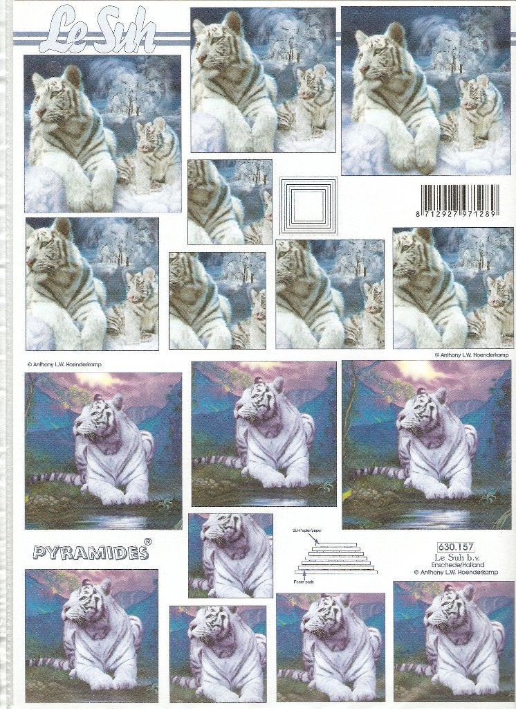 v47 knipvel le suh pyramide 630.157 tijger witte, Ophalen of Verzenden, Nieuw, Dieren, Knipvel