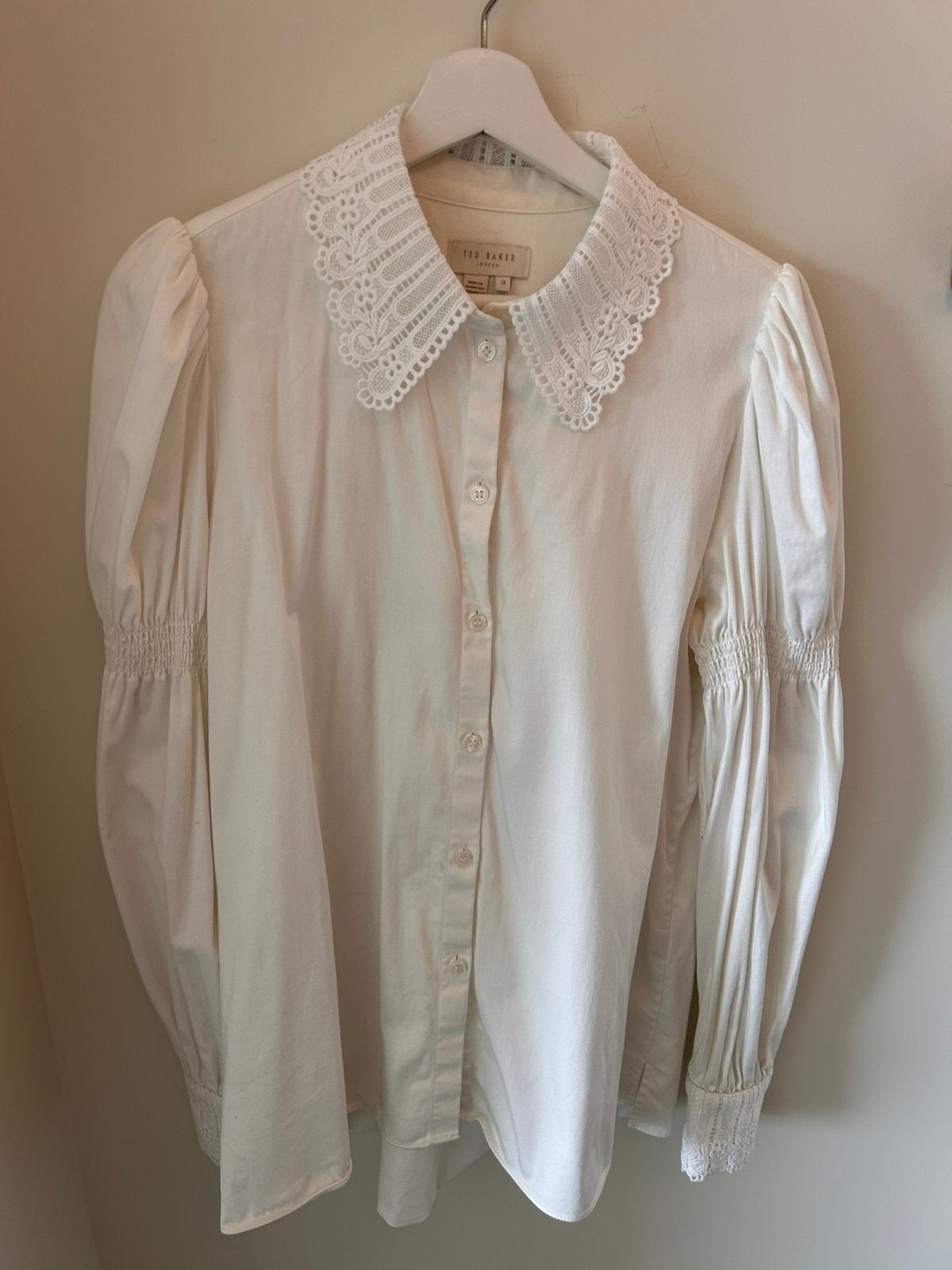 Ted Baker blouse, Ophalen of Verzenden, Gedragen, Maat 38/40 (M), Wit