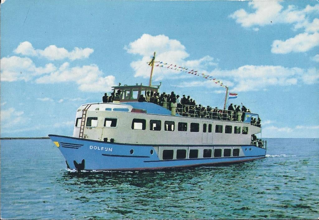 Leeuwarden Salonboot De Dolfijn ansichtkaart ( 7735 ), Ophalen of Verzenden, 1980 tot heden, Ongelopen, Friesland