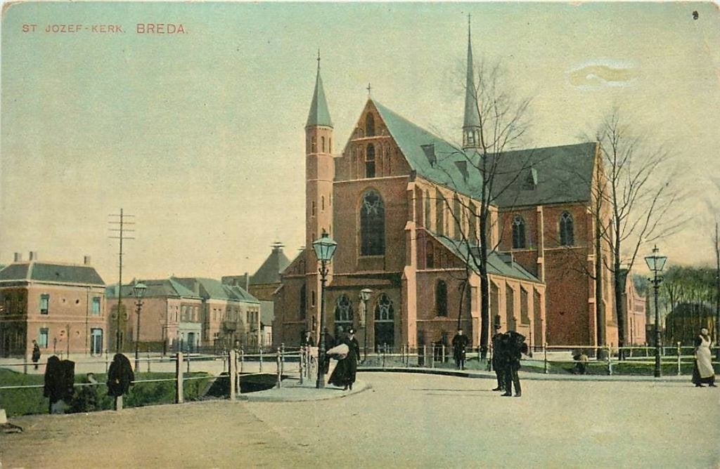 388-513-021 Breda St Jozef Kerk, Verzamelen, Ansichtkaarten | Nederland, Verzenden, Voor 1920, Noord-Brabant