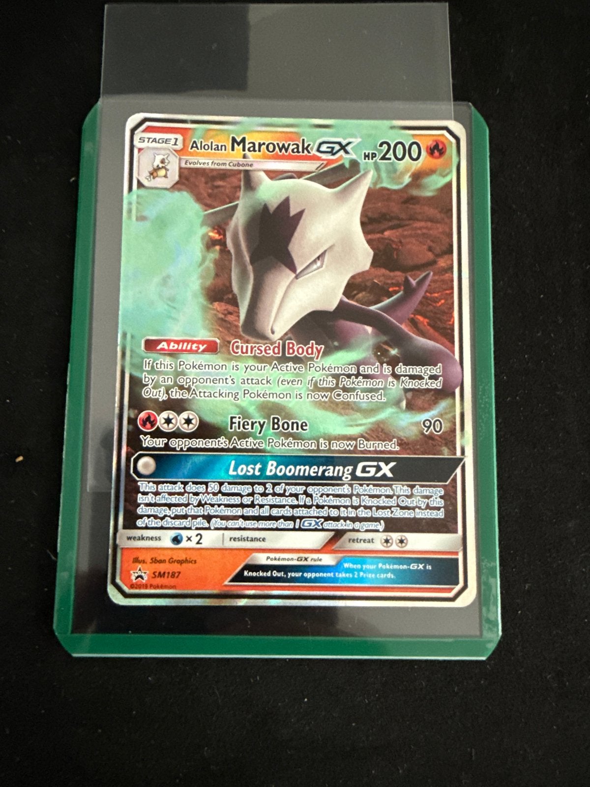 Alolan Marowak GX SM167, Ophalen of Verzenden, Zo goed als nieuw, Losse kaart, Foil