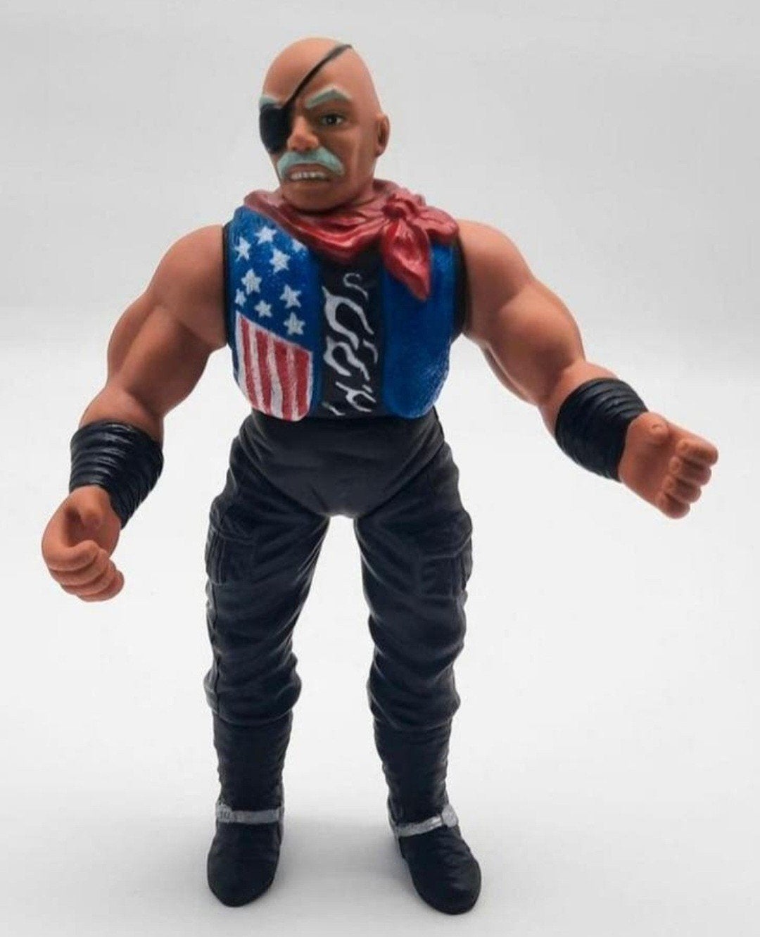 Vintage bootleg WWF/WWE Wrestling pop met ooglap ca. 23cm, Ophalen of Verzenden, Zo goed als nieuw