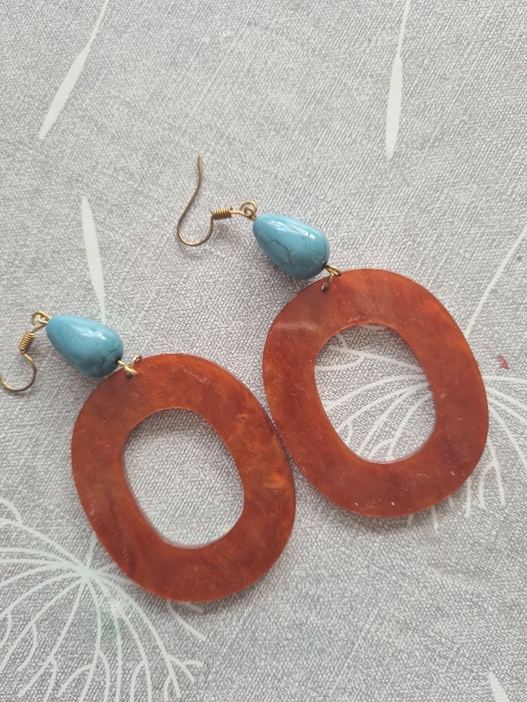 Mooie oorbellen, Overige materialen, Hangers, Oranje, Ophalen of Verzenden