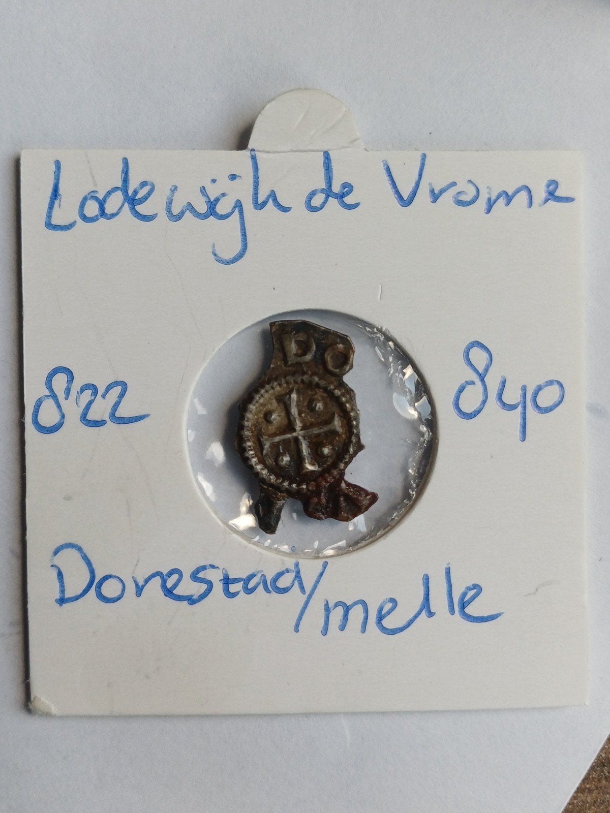 Zeldzame Denarius Lodewijk de Vrome (822-840) Dorestad/Melle, Vóór koninkrijk, Zilver, Losse munt, Overige waardes