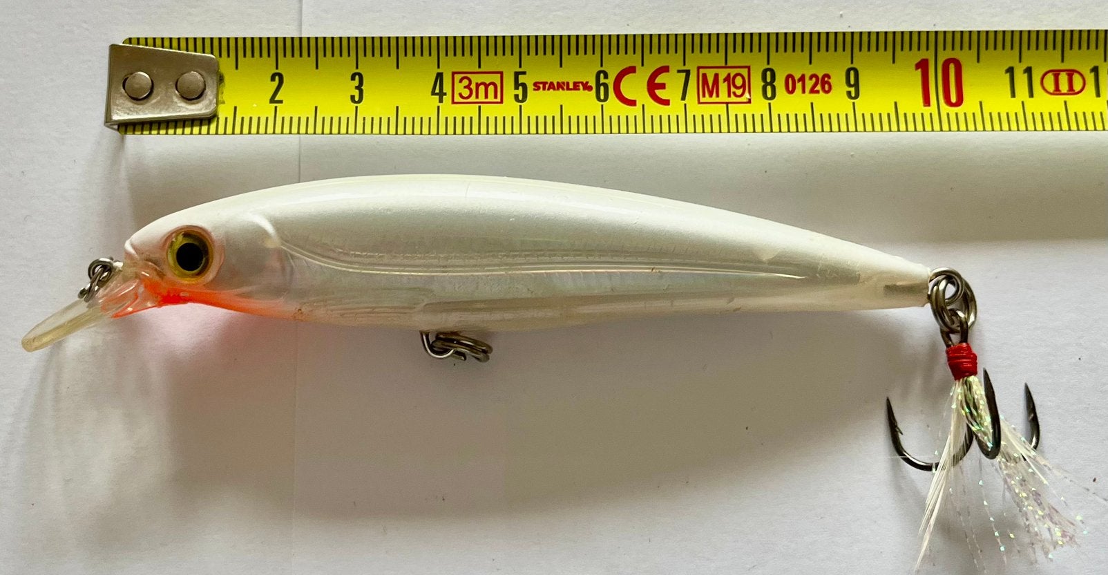 Rapala Wit Creme 10cm 13/14 Gram ZIE ALLE FOTO’S, Watersport en Boten, Ophalen of Verzenden, Gebruikt