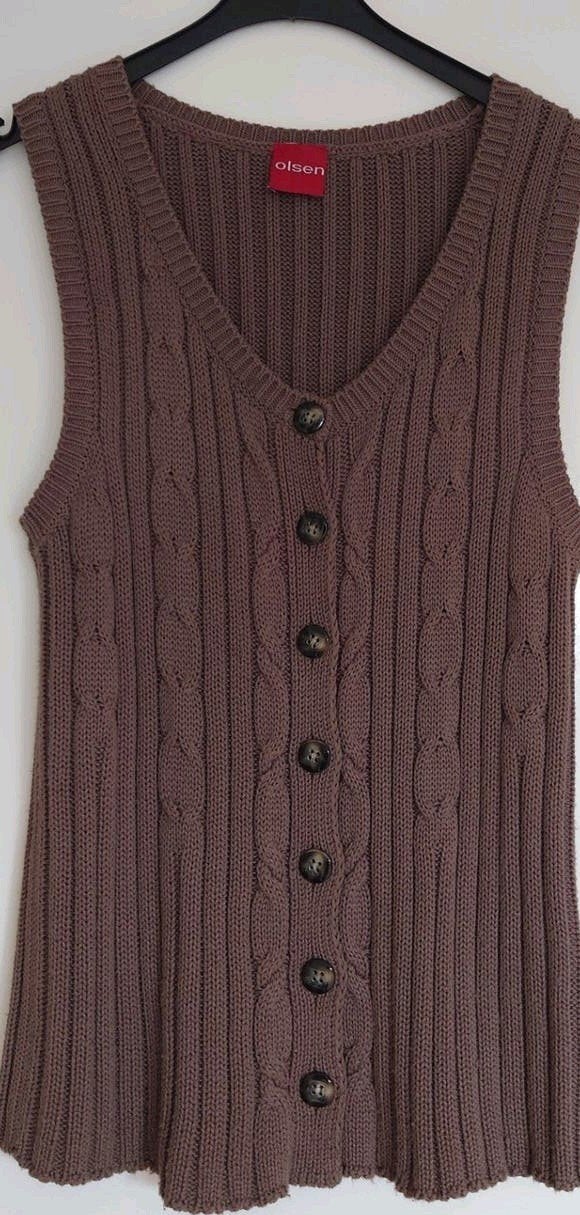 Dames Bodywarmer mt 40 vest zonder mouwen, Maat 38/40 (M), Olsen, Bruin, Ophalen of Verzenden