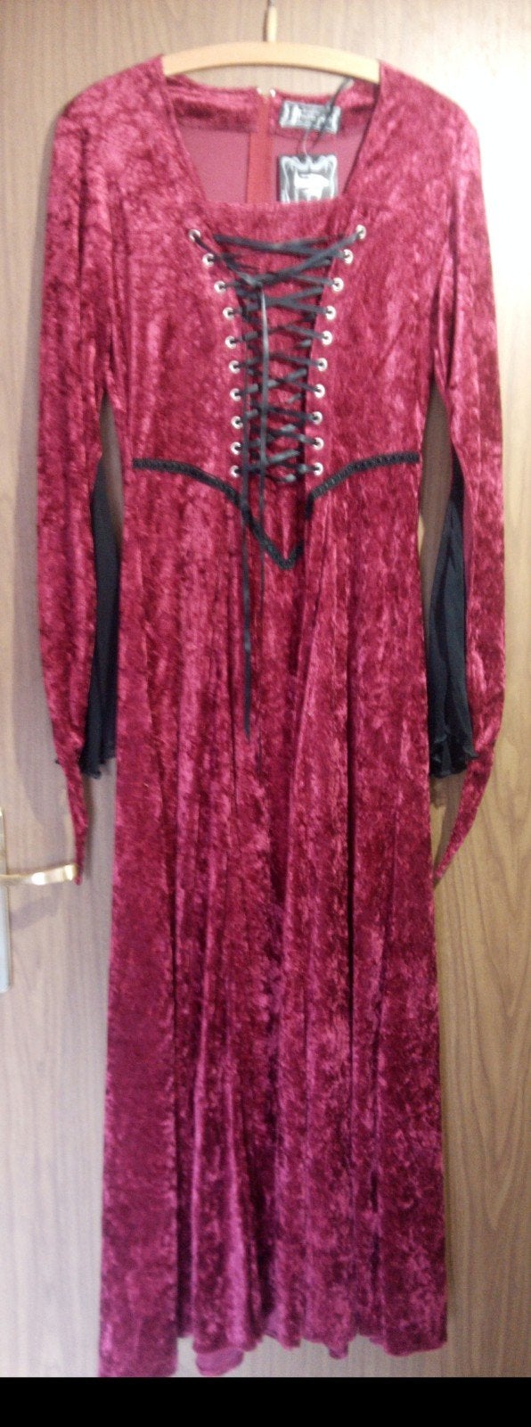 Laughing Vampire "Sandra" Gothic Jurk M/L, Kleding | Dames, Jurken, Nieuw, Maat 38/40 (M), Rood, Onder de knie, Ophalen of Verzenden
