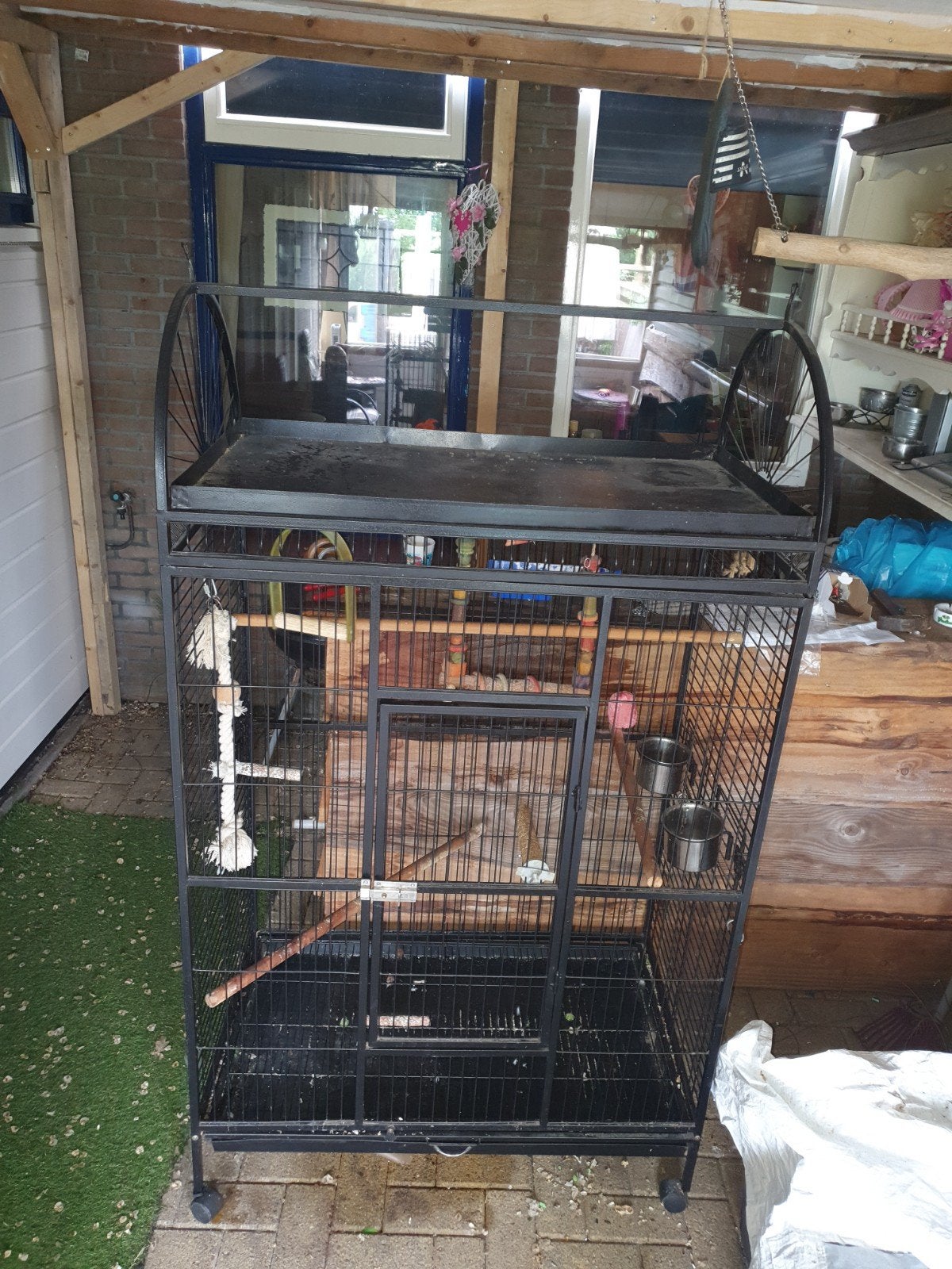 Papegaai kooi, Dieren en Toebehoren, Vogels | Hokken en Kooien, Ophalen of Verzenden, Metaal, Vogelkooi