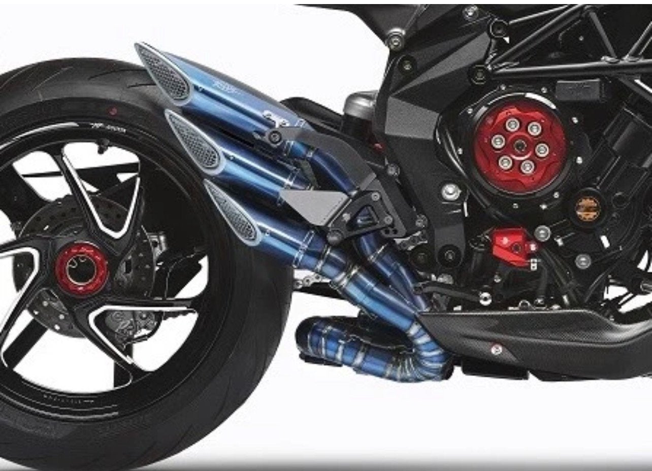Unieke MV Agusta Corse 'Trio' Titanium UV Uitlaat (Fresco), Ophalen of Verzenden