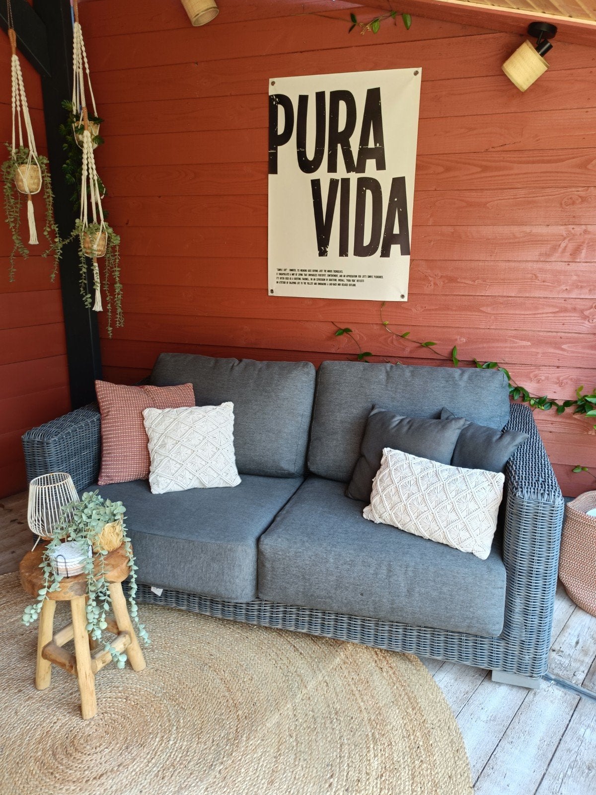 Tuinbank loungebank antraciet grijs, Tuin en Terras, Tuinsets en Loungesets, Ophalen, Kunststof, Gebruikt, 3 zitplaatsen