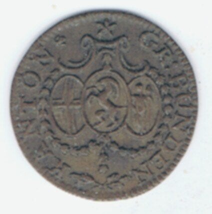 23-1487 Zwitserland, Graubunden 1/6 batz 1820, Ophalen of Verzenden, Overige landen, Losse munt, Zilver