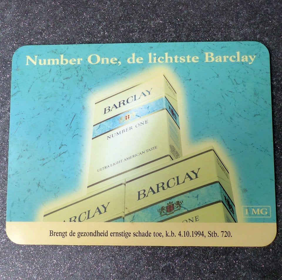 Barclay Number One vintage reclame muismat 1995, Ophalen of Verzenden, Gebruikt, Gebruiksvoorwerp
