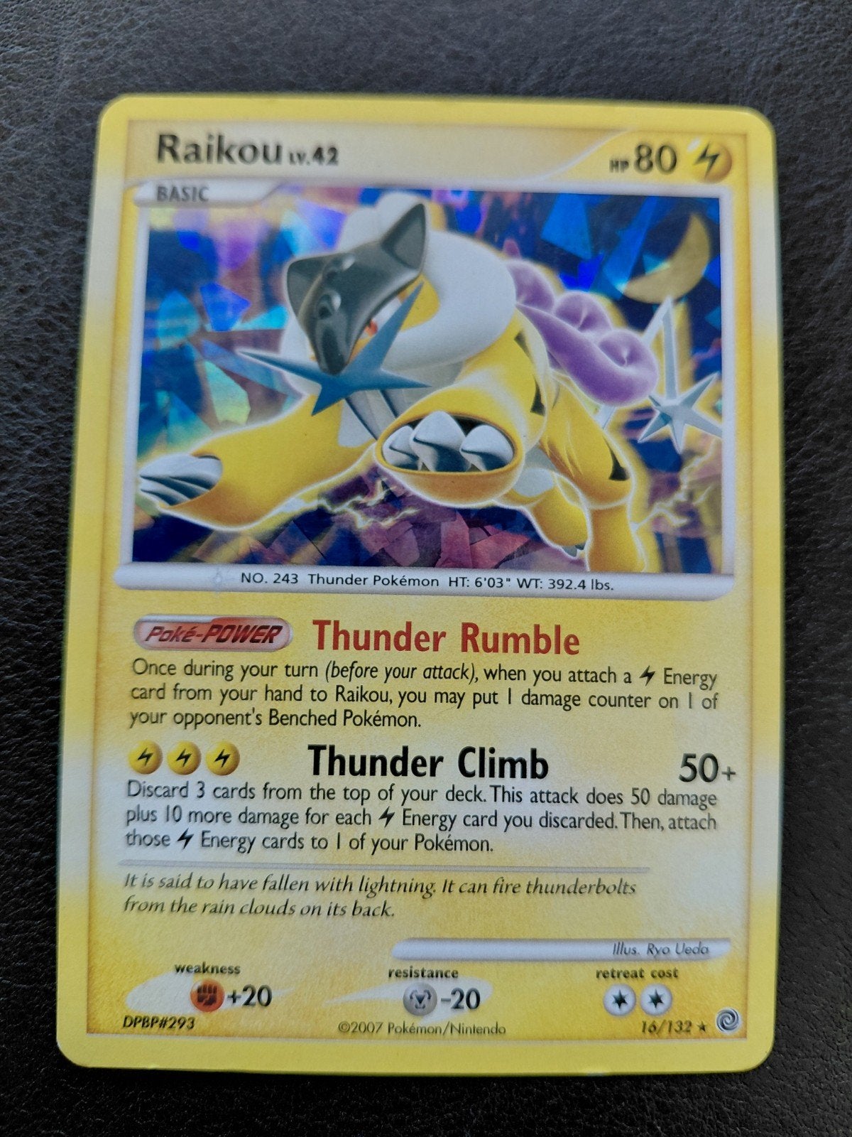 Pokémon Kaart Raikou 16/132 Holo, Ophalen of Verzenden, Zo goed als nieuw, Losse kaart, Foil