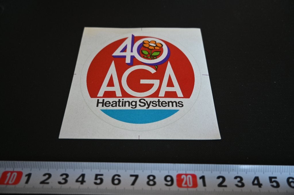 sticker 40 AGA heating systems, Verzamelen, Ophalen of Verzenden, Zo goed als nieuw