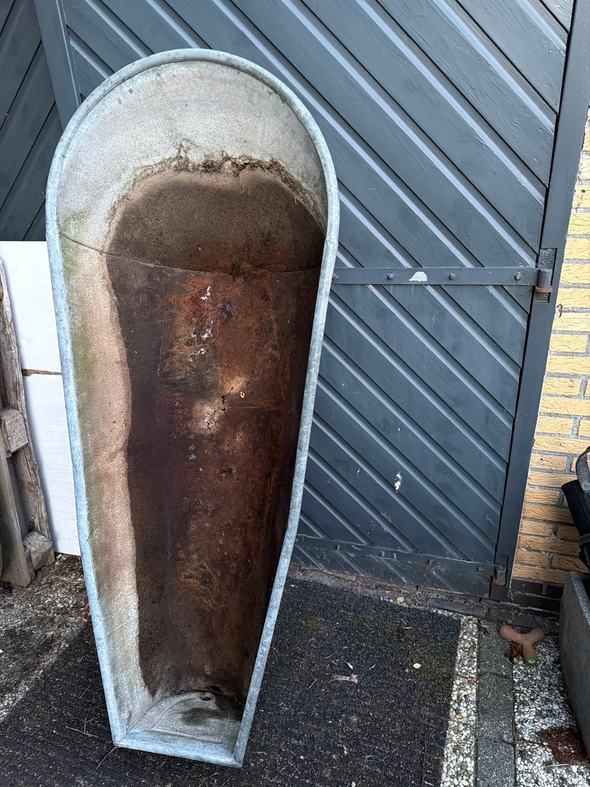 Oud zinken bad 180 cm - Decoratief en functioneel, Antiek en Kunst, Ophalen of Verzenden