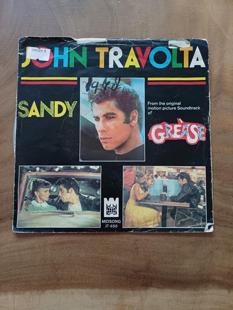 John Travolta - Grease - Sandy - Single - Vinyl, Ophalen of Verzenden, Gebruikt