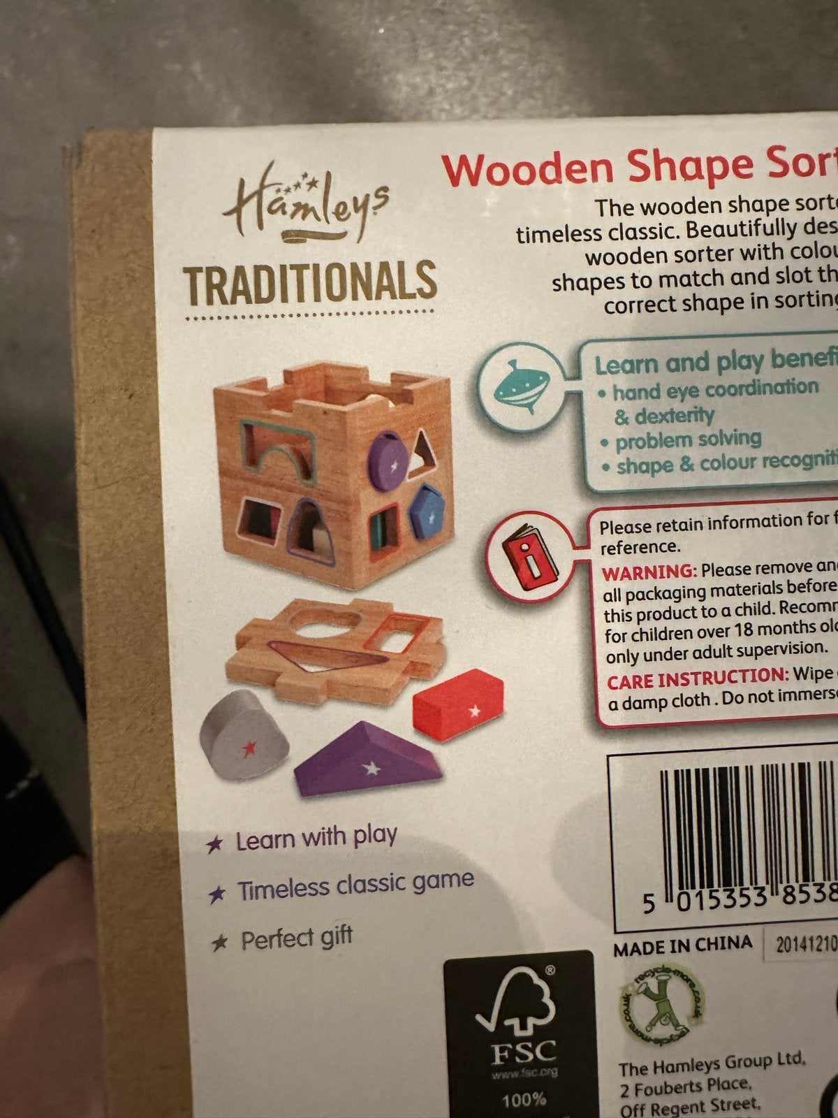Hamleys Houten Vormenstoof - Zo goed als nieuw, Verzenden, Zo goed als nieuw, Overige typen
