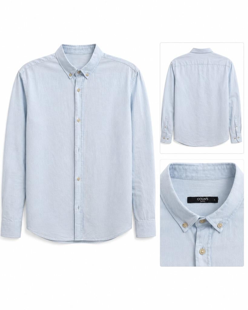 Colin's Lichtblauw Overhemd - Maat L, Blauw, Zo goed als nieuw, Halswijdte 41/42 (L), Colin's