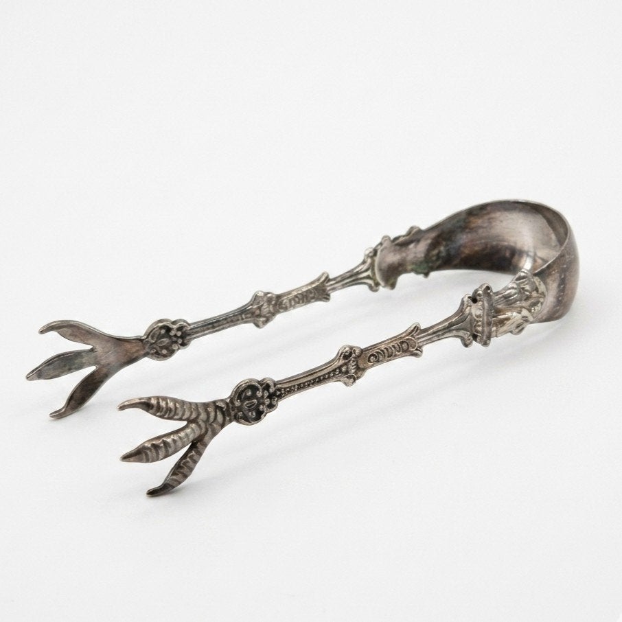 Antieke suikertang victoriaanse stijl zilver kleurig, Antiek en Kunst, Ophalen of Verzenden