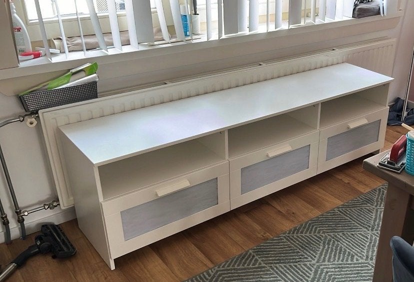 Tv meubel brimnes wit, Ophalen, Gebruikt, 150 tot 200 cm, Minder dan 100 cm