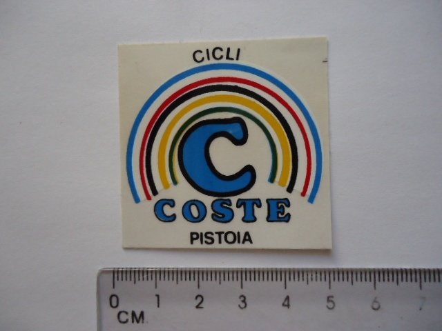 sticker oud COSTE Racefiets vintage Cicli pistoia italie ita, Verzenden, Zo goed als nieuw, Bedrijf of Vereniging