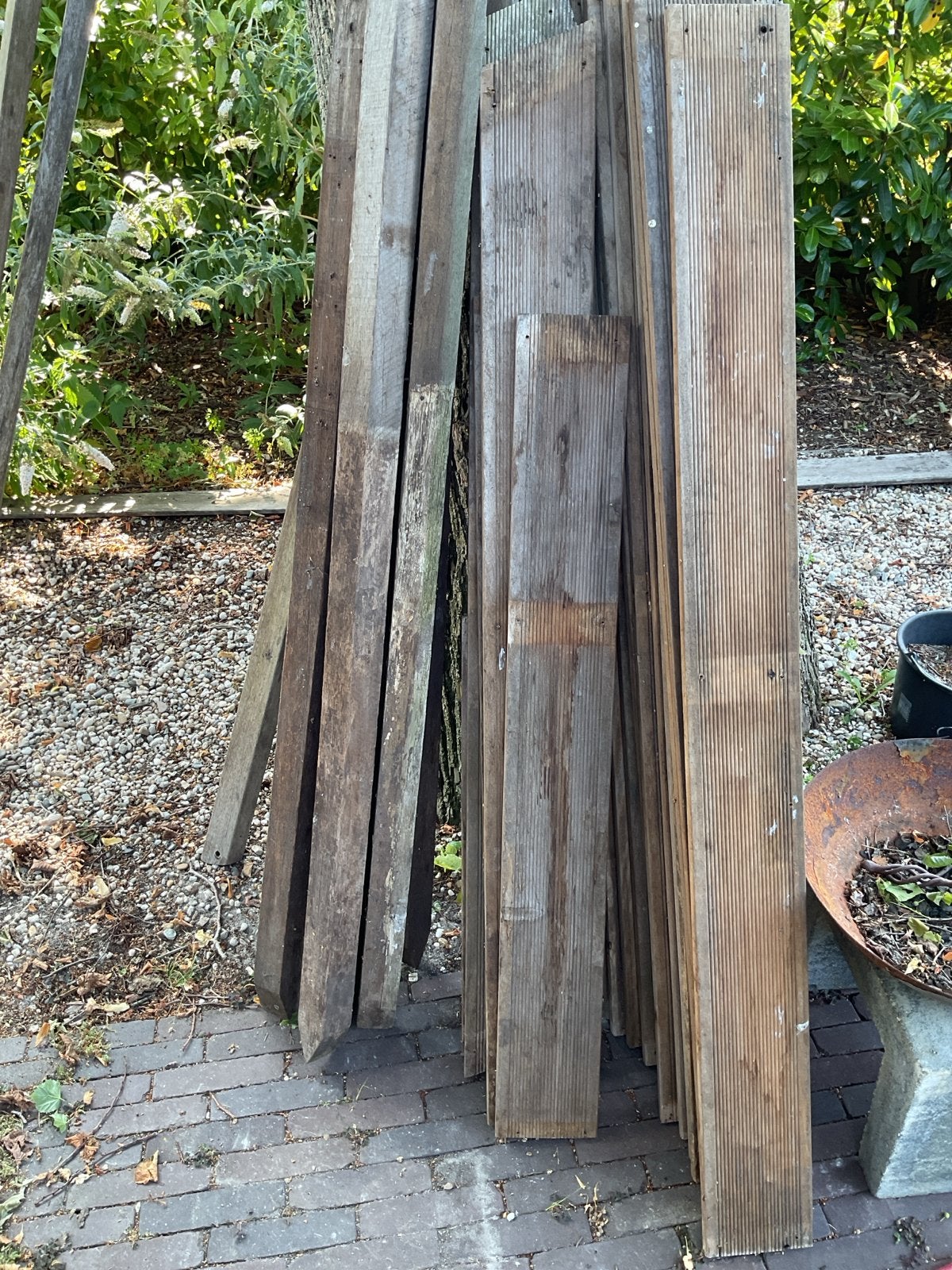 Gebruikte houten vlonder planken en balken, Ophalen, Gebruikt, 25 tot 50 mm, 250 tot 300 cm